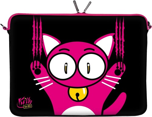 Digittrade Katzen Designer Laptop Tasche 17,3 Zoll Neopren Sleeve Hülle Schutzhü