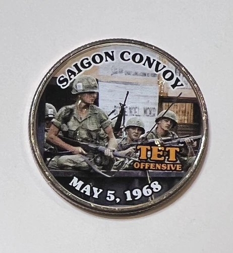 Saigon Convoy TET Offensive Colorized Commemorative Clad Kennedy Half Dollar