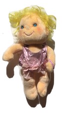 Vtg 1980s Kenner Blonde Hugga Bunch Plush Doll Figure Precious Hugs Pink Dress