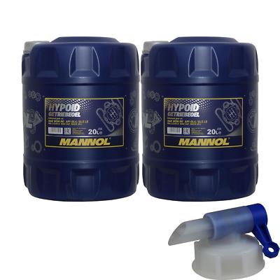 2x 20 L MANNOL Getriebeöl Hypoid Getriebeoel 80W-90 API GL4/GL 5 + Auslaufhahn