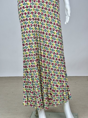 Antique 1930s 1940s Floral Print Rayon Slip & Dressing Robe Pink Blue green - Picture 11 of 18