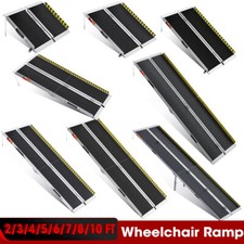 2/3/4/5/6/7/8/10 FT Aluminum Folding Wheelchair Scooter Mobility Ramp Portable