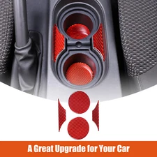 For Nissan Frontier 2009-2017 Red Carbon Car Center Beverage Cup Holder Pad Mat