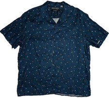 Saks Fifth Avenue Mens Dark Blue 100% Linen S...