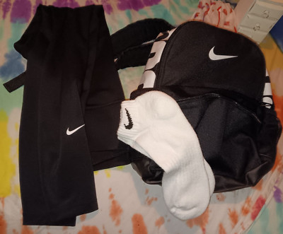 NIKE lot (3 pcs.) Small backpack, dri-fit pair of socks, leggings size XS