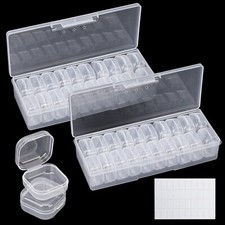 Quefe 40pcs Bead Organizers in A Clear Organzier Box, 2 Sets 7.6" x 3.0" x 1.5"