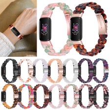 Fashion Resin Stainless Steel Watch Strap Band Replacement For Fitbit Luxe