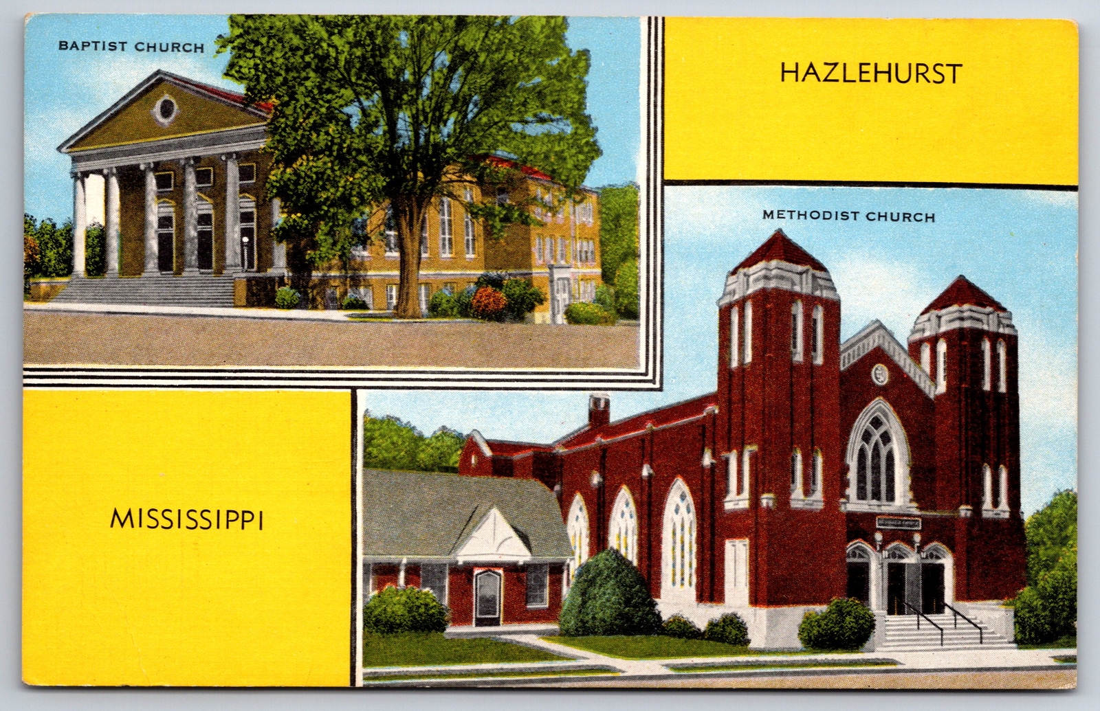 Hazlehurst MississippiBaptist & Methodist ChurchesSplitview1950