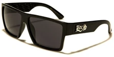 Locs Gangsta Hardcore Shades Flat Top Men Biker Dark Black Lens Sunglasses