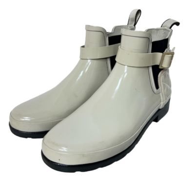 雨靴 HUNTER REFINED GLOSS QUILT CHELSEA Hunter Chelsea Boots Gloss Refined Quilt Rain Gray Size 9 | eBay