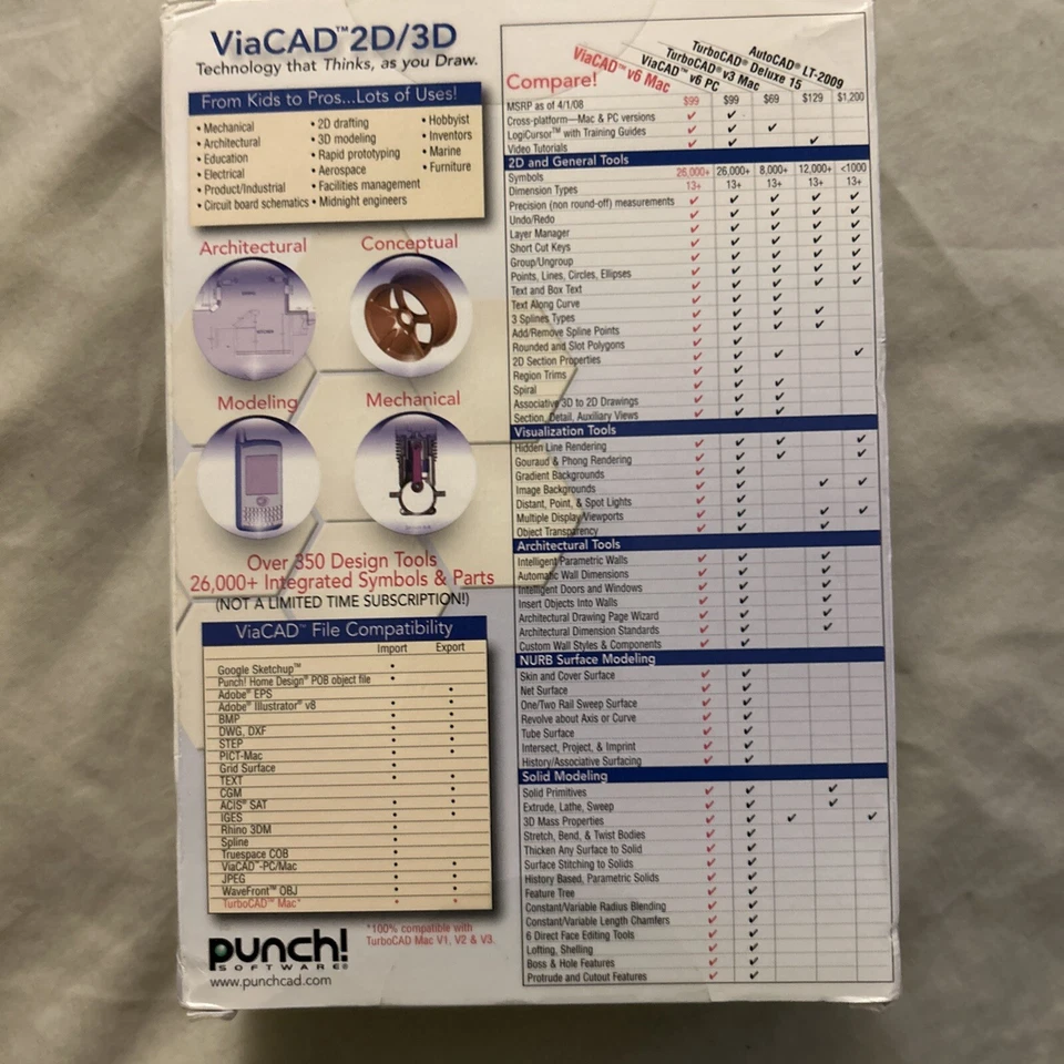 Encore PUNCH! ViaCAD 2d/3d PC Software 2008 Version 6 Windows - Image 4 of 4