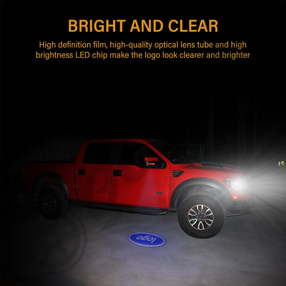2 peças luzes de LED poça espelho lateral adequadas para FORD BRONCO 2021+ - Imagem 3 de 4