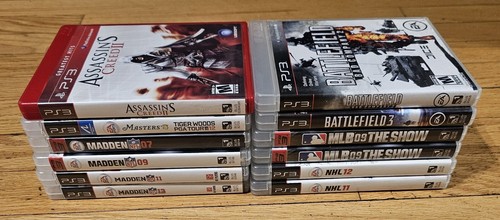 PS3 Games Bundle Lot of 12 Madden NHL Masters MLB Battlefield Assassins Creed - Picture 3 of 3