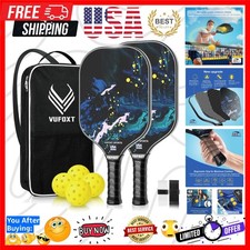 Pickleball Paddles Set of 2/4, USAPA Approved Carbon Fiber Surface Pickle Bal...