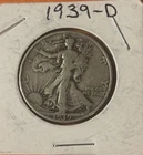 1939-D Silver Walking Liberty Half Dollar - VG
