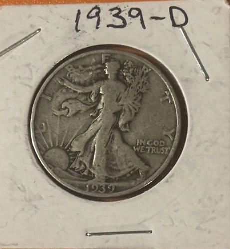1939-D Silver Walking Liberty Half Dollar - VG