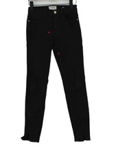 Frame Women's Jeans W 25 in Black Cotton with Elastane, Polyester Skinny