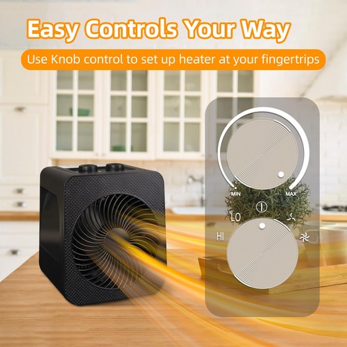 2 in 1 Heater and Fan Combo, 1500W Portable Heaters for Indoor Use with 4 Mod... - Picture 6 of 6