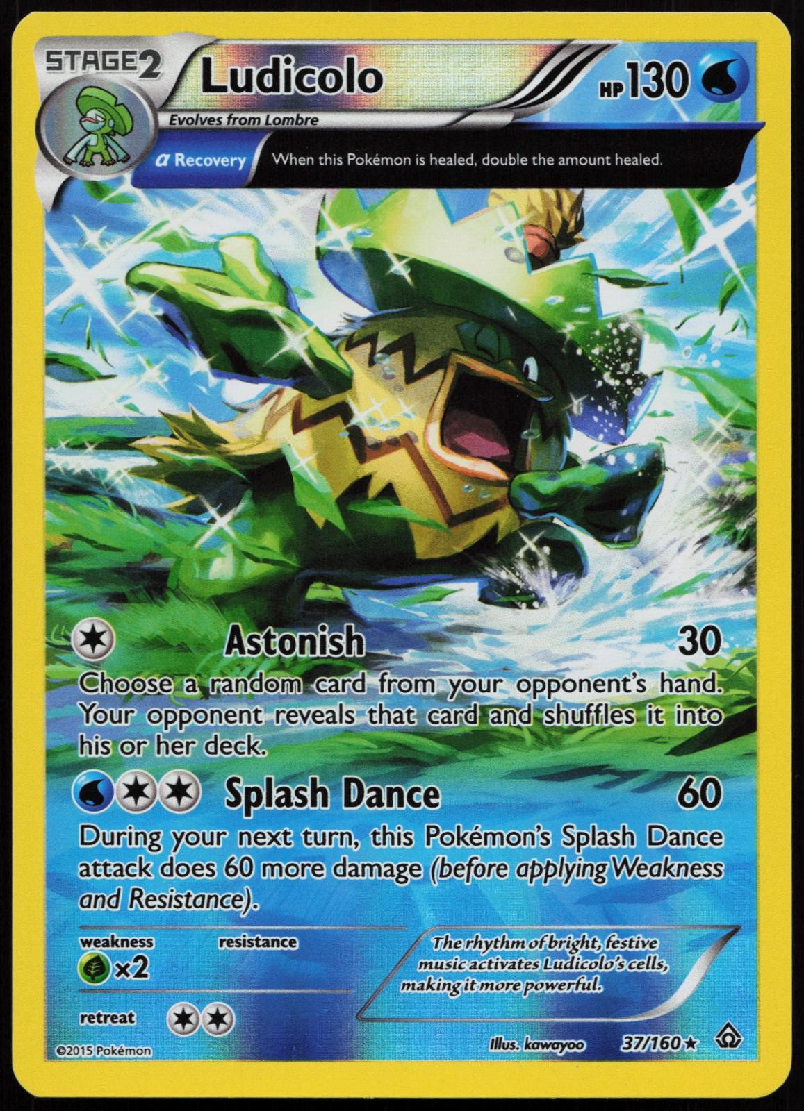 Ludicolo 37/160 Rare Primal Clash Pokemon Reverse Holo Lightly Played