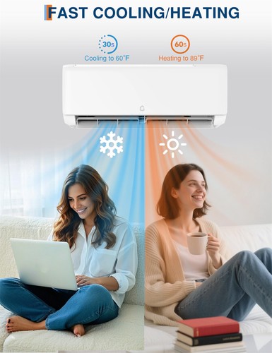 🔴24000 BTU Mini Split Air Conditioner AC Unit with Heat Pump Up to 1500 Sq. Ft - Picture 7 of 13