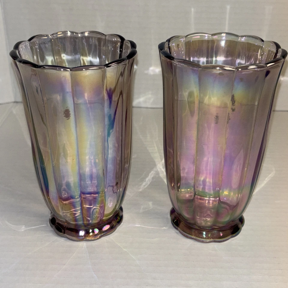 Vaso de vidrio rosa lustre iridiscente The Pioneer Woman, paquete de 2 Foto 3 de 4