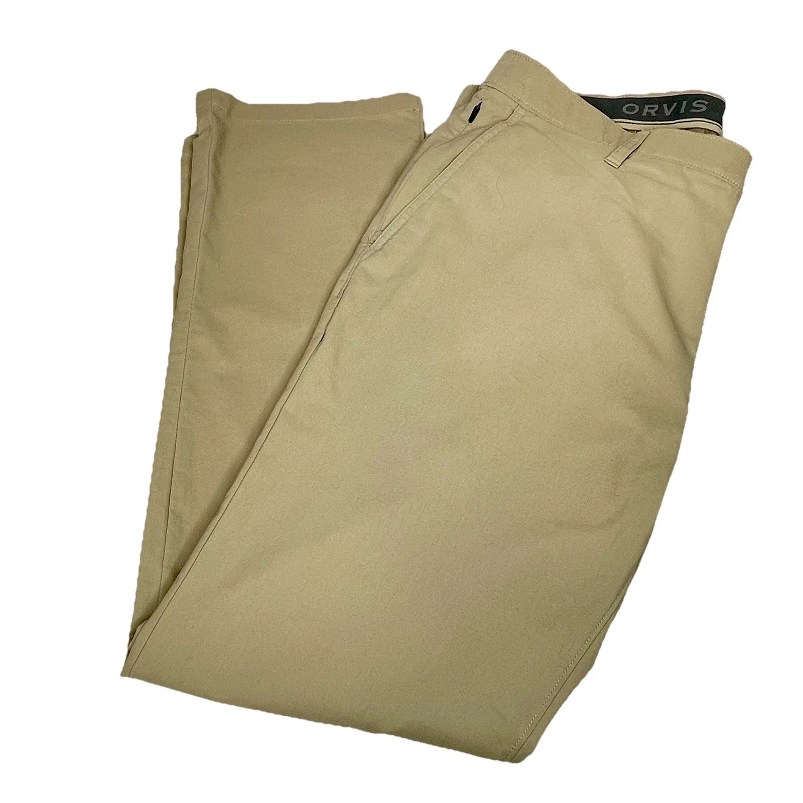 Orvis Out of Office Chino Pants Mens 38x31 (measured) Beige Tech Stretch