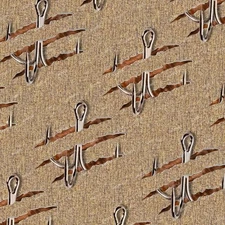 Fishing Hooks in Tan Fabric - 18"x46" Hydrographic Film Hydro Dipping