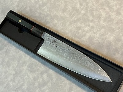 NAGIBA 210mm 8.3'' Yo-Deba Double Bevel VG10 Damascus Ebony Horn Octagonal Handle