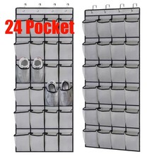 24 Pocket Hanging Shoe Holder Storage Over Door Rack Hanger Closet Organizer