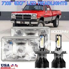 For Dodge W250 D350 Ram 1981-1993 Pair 7x6 5x7 Headlights Hilo Drl For Dodge W250 D350 Ram 1981-1993 Pair 7x6 5x7 Headlights Hilo Drl