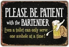 Funny Bartender Pub Decor Vintage Metal Tin Sign for Home Bar 8 x 12 in