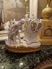 Groupe En Biscuit Ancien, Monture En Bronze, Napoléon III, Scène Galante