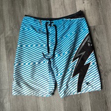 VTG Y2K Rare Rip Curl Mick Fanning Blue Lightning Board Shorts Men's 33