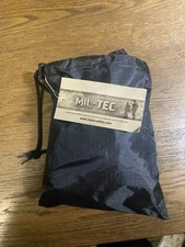 Mil-Tec Military Black Ripstop Poncho Polyvinylchloride Coated Free Shipping