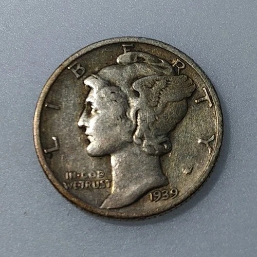 1939 Mercury Dime Circulated 90% Silver 10C Coin Business Strike Uncertified