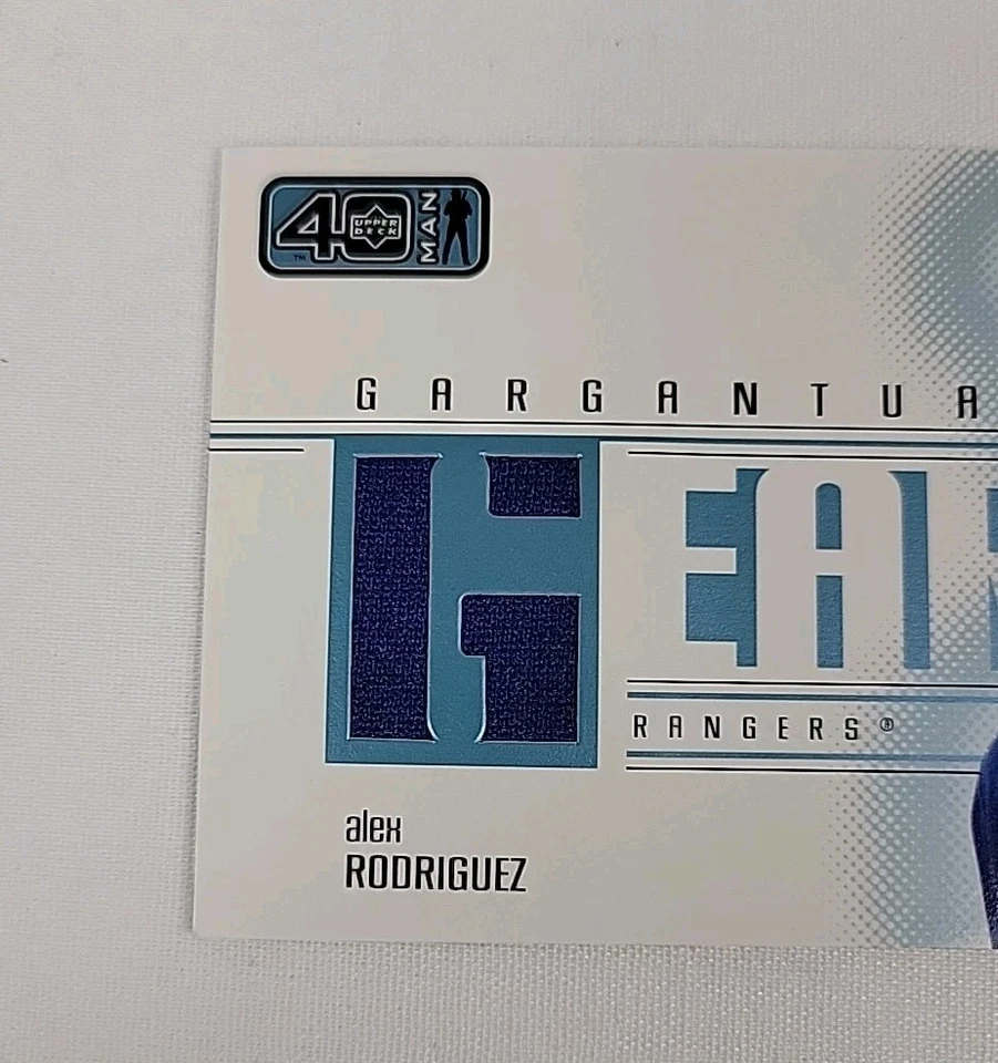 2002 Upper Deck Alex Rodriguez 40 Man Gargantuan Gear Game Used Jersey, Rangers - Image 3 of 4