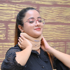 Adjustable Neck Brace/Collar Support Wrap Soft Foam Cervical Pain Relief Beige