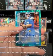 2025 Topps Chrome Football | Jared Goff | Teal Lava /199 On Card Auto | Lions