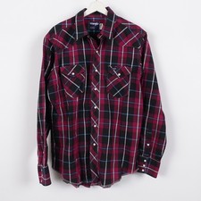 Vintage 80s Wrangler Pearl Snap Men's Shirt 17x36 XL USA Made Long Sleeve X-Long