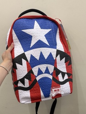 Sprayground Jon Z Puerto Rico Flag Center Shark Brand New School Backpack B9581