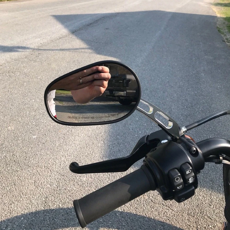 Espejos retrovisores laterales negros para motocicleta Harley Davidson Electra Glide Rocker Foto 4 de 4