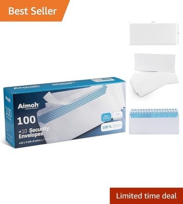 Self-Adhesive Security Envelope Pack - 100 Windowless Envelopes for Safe Mailing