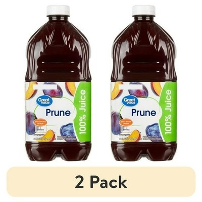 Great Value 100% Prune Juice, 64 fl oz (2 pack)