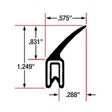 Fairchild 1612-10 Trim Seal, Epdm, 10 Ft Length, 9/16 In Overall Width, Style: