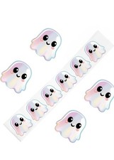 40 Pieces 1.5" Holographic Cute Ghost Stickers Halloween Decor Envelope Seals