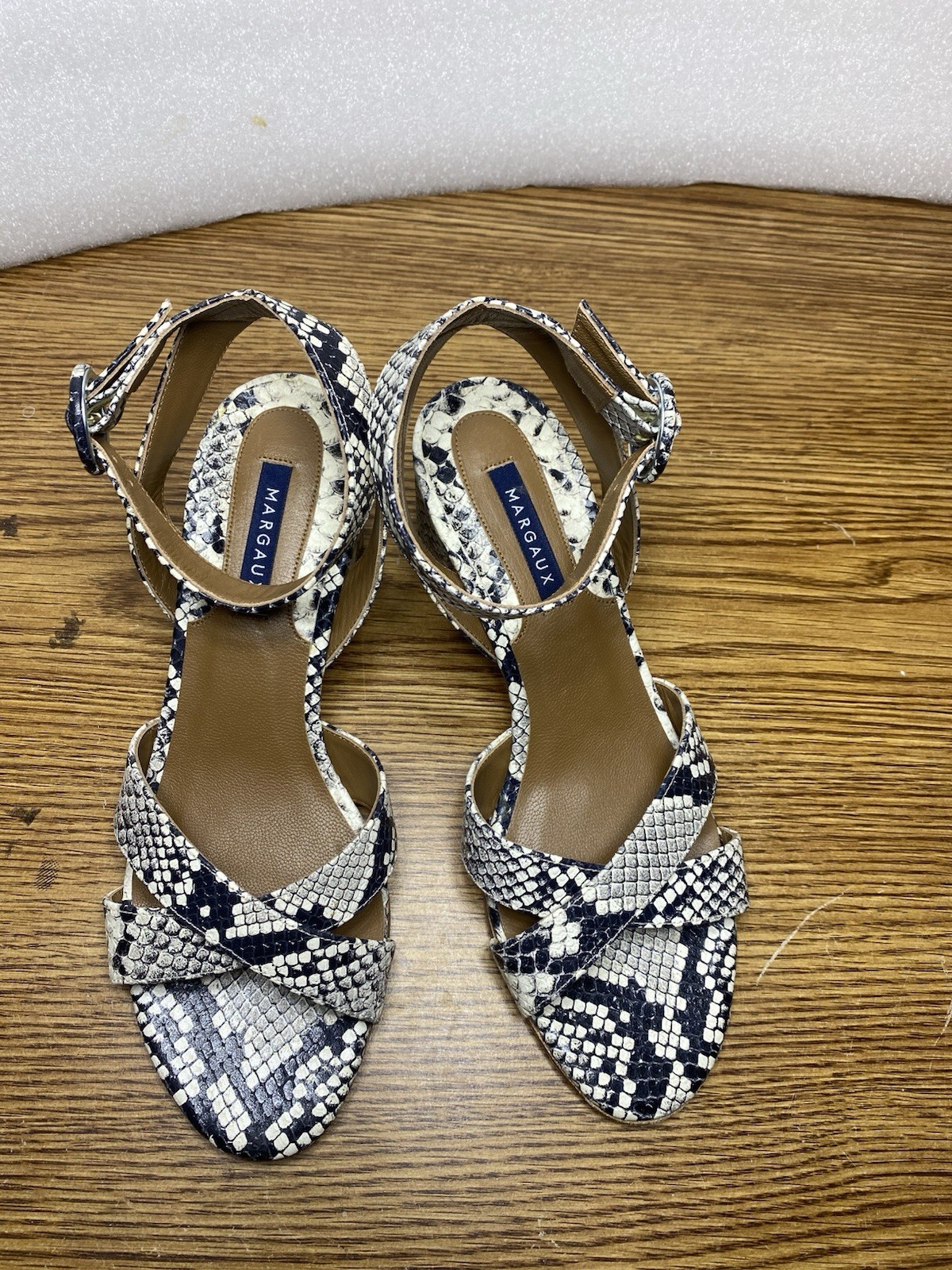 MARGAUX The City Sandal Python Embossed Leather C… - image 1