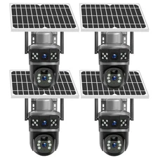 4PCS Solar Battery Powered Wireless Security Camera System WiFi IP Outdoor Home