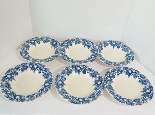 VTG Set Of Libbey Tableware ~ Eden Fruit&Berries~Six Plates~Six Soup Pasta Bowls - Picture 6 of 21