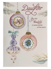 Christmas Card For Daughter You Are Beautiful Gold Foil & Glitter Hallmark Card