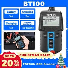 TOPDON Auto Battery Tester 12V BT100 100-2000CCA Load Tester for AGM EFB GEL